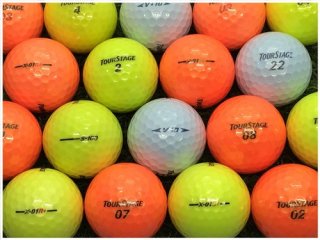 【ランク Ａ級ﾏｰｶｰ 】 TOURSTAGE ツアーステージ カラーシリーズ混合 カラー混合 30球セット ロストボール