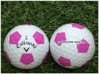 【ランク Ｓ級】 Callaway キャロウェイ CHROME・SOFT＆X TRUVIS(年代混合) ホワイト/ピンク Ｓ級 ロストボール 中古 ゴルフボール 1球バラ売り