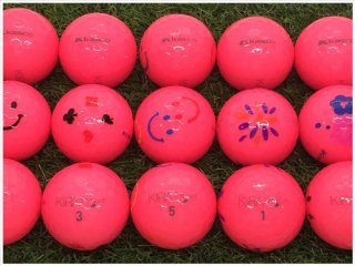 【ランク Ｂ級】 キャスコ KASCO KIRA Sweet シリーズ混合(キャラマークの種類ランダム) ピンク B級 ロストボール 中古 ゴルフボール 1球バラ売り
