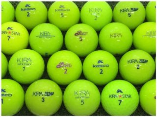 【ランク Ｍ級】 キャスコ KASCO KIRAシリーズ混合 (種類はランダム) ライム M級 ロストボール 中古 ゴルフボール 1球バラ売り