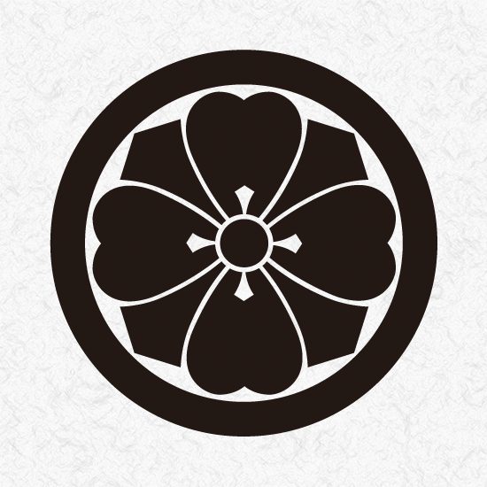 丸ニ四ツ剣片喰（まるによつけんかたばみ）｜家紋のはんこ「家紋