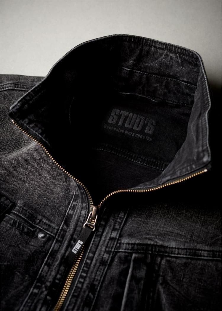 STUD'S|ブラックデニムブルゾン|オシャレでかっこいい作業着 STUD'S|ブラックデニムブルゾン|オシャレでかっこいい作業着