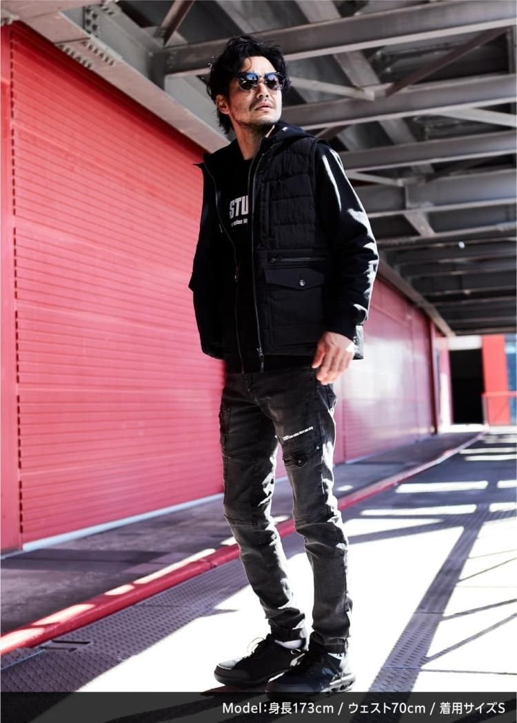 STUD'S|ブラックデニムカーゴ|オシャレでかっこいい作業着・作業服 STUD'S|ブラックデニムカーゴ|オシャレでかっこいい作業着・作業服