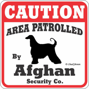 Caution サインボード　アフガンハウンド