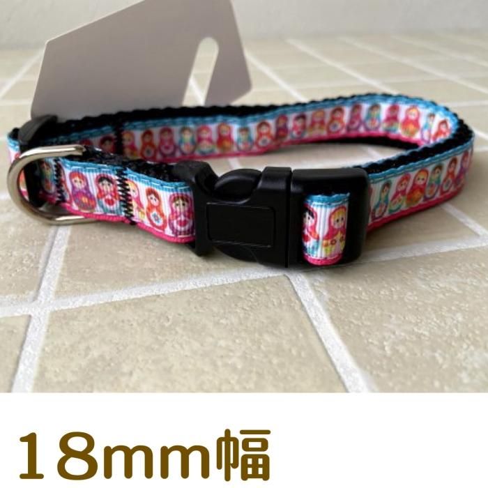 Miragepet 18mm幅 マトリョーシカ柄 スマイルドッグ アメリカ直輸入犬用品専門店 Miragepet 18mm幅 マトリョーシカ柄 スマイルドッグ アメリカ直輸入犬用品専門店