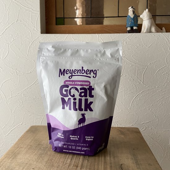 メインバーグ　ヤギミルク　ゴートミルク　Meyenberg Goat Milk 340g　【パウチタイプ】 -  スマイルドッグ★アメリカ直輸入犬用品専門店