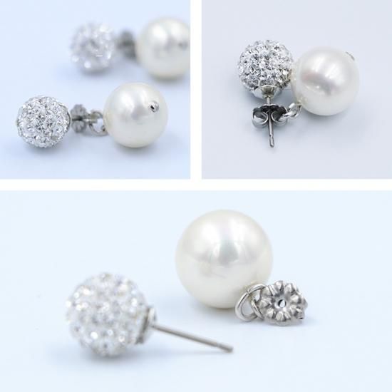 貝パール イヤリング・ ピアス 日本製 12mm玉 クリップ式金具
