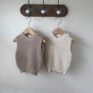 2022aw【monbebe】 rib knit vest／＊(081)