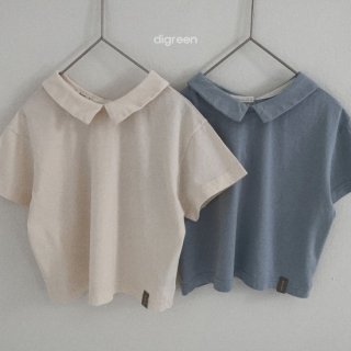 2023s【dig】2color：collar cotton ブラウス/* (N041)