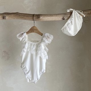 2023s【Anne】white lace swimwear/*(S041)