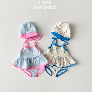 2023s 【Lindo】 dot swim wear & hat set/* (J04)★