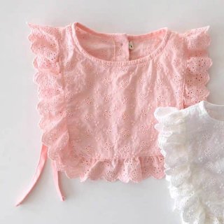 2023s flower embroidery cotton bib vest /T(B06)