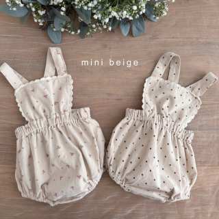 2023AW【The Beige】Baby：コーデュロイレースサロペットロンパース /* (N07)★