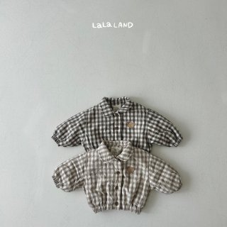 2023AW 【lalaland】 Baby：くま刺繍チェックブルゾン /*(B08)★