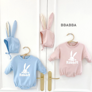 2023aw【BBABBA】Baby：rabbitロンパースset /* (N09)