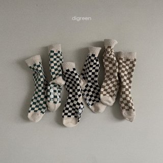 2023w1【digreen】Checkerboard socks /* (N10)★