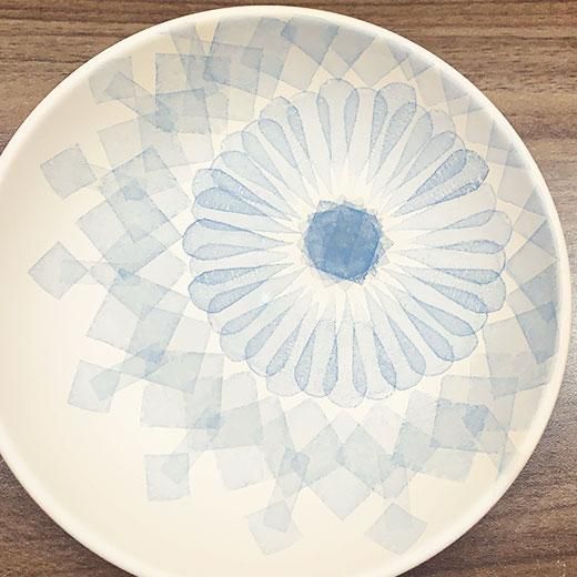 フリーレシピ》和紙染めで描く花文様 - 陶絵付道具と白い器のお店