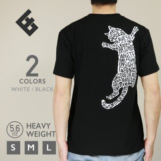 クライミング 半袖 Tシャツ EGOFRANK エゴフランク EF-002  Tシャツメンズ レディース ホワイト ブラック 黒 白 ボルダリング 猫 ネコ