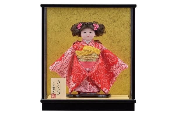 日本人形 市松人形 京友禅 元賀章介（市松人形10号市松人形