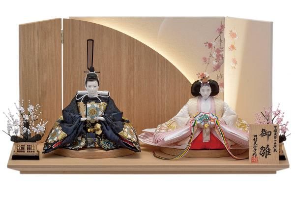 六原張子　肩寄雛　ひな人形　岩手花巻市　木製台付　希少　カップル雛　逸品　お雛様 六原張子 肩寄雛 ひな人形 岩手花巻市 木製台付 希少 カップル雛