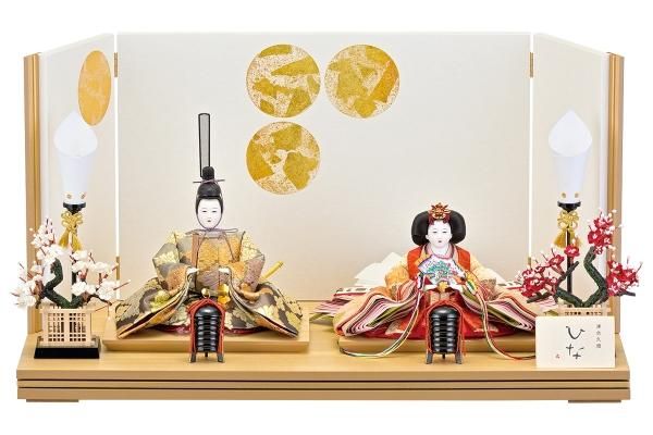 清水久遊 雛人形 親王平飾りセット・間口約80×奥行約40×