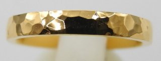 純金鍛造リング 平打ち テクスチャー�  幅3.0mm　※表記価格は最大サイズの場合の価格です。