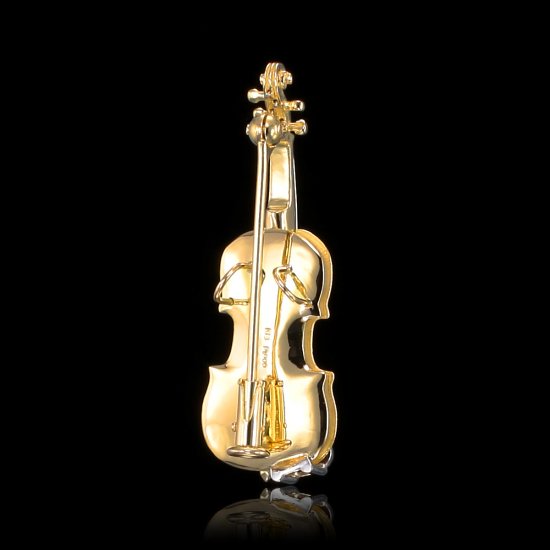 18金製ヴァイオリン　ブローチ