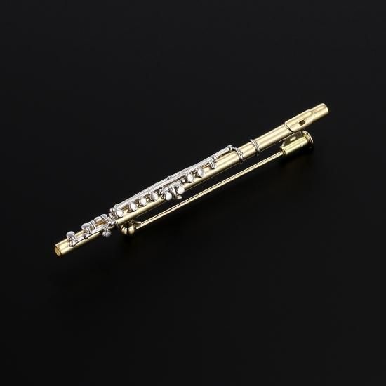 fafデザイン/フルート ブローチ 18金製フルート ブローチ