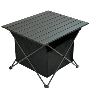 折りたたみ式サイドテーブル アウトドア 収納カゴ付き LandField LF-FST010