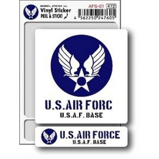 U.S AIR FORCE エアーフォース USエアーフォース 2枚組ステッカー ネイビー アメリカン雑貨 アメリカ雑貨 アメ雑 - ちゃんぷ
