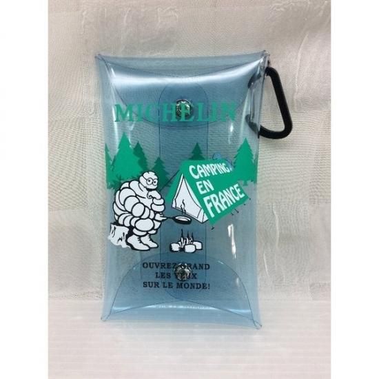 ミシュラン　Michelin　（ブルー）Ｃｌｅａｒ　ｐｏｕｃｈ　Ｍ／Ｃａｍｐ　ビバンダム　車 バイク アメリカン雑貨、アメリカ雑貨  ガレージ雑貨