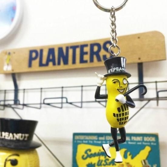 ミスターピーナッツ PEANUT　PVC キーホルダーキーリング キーチェーン  ストラップ  アメリカ雑貨　アメ雑　アメリカン雑貨 ガレージ雑貨