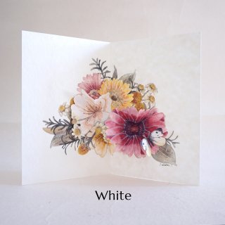 ガーベラ(蝶の色:ホワイト) card size Art Work with envelope / Hiromi Takeda