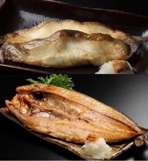 純粋知床産 きんき一夜干し1枚と開きホッケ1枚 つるし干し