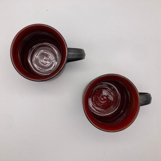 小石原焼 小石原焼き マグカップ 黒 マルワ窯 陶器 カップ 小石原焼 小石原焼き マグカップ 黒 マルワ窯 陶器 カップ
