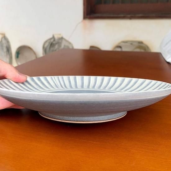 小石原焼 小石原焼き 飛び鉋 7寸皿 皿 白 鬼丸豊喜窯 陶器 お皿 小石原焼 小石原焼き 飛び鉋 7寸皿 皿 白 鬼丸豊喜窯 陶器 お皿