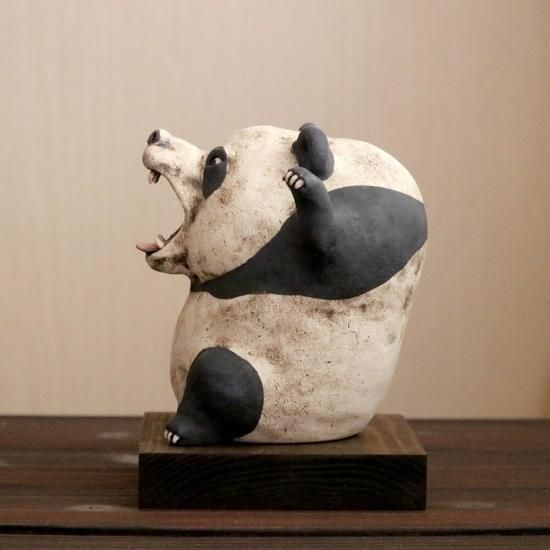 陶器のオブジェ デンマークから 大きめ 陶器のオットセイ オブジェ 置物 アート