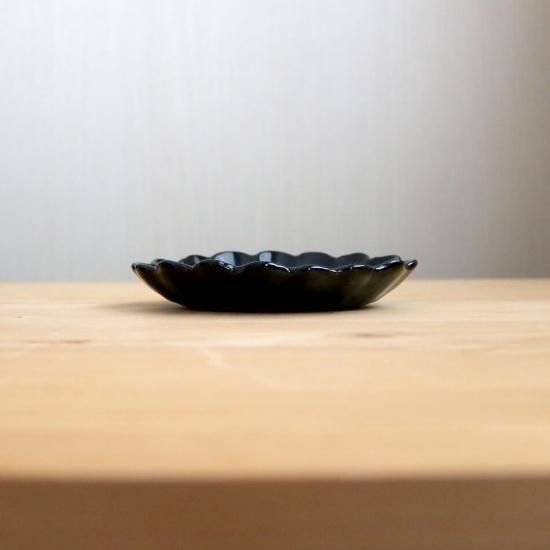 小石原焼 小石原焼き 藍釉 鉄釉掛分 しのぎ皿 楕円皿 小皿