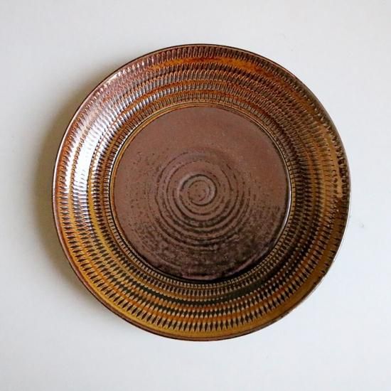小皿 焼き物 小石原焼 蔵人窯 8寸皿 24cm 飛び鉋 Koishiwara-yaki Plate 24cm