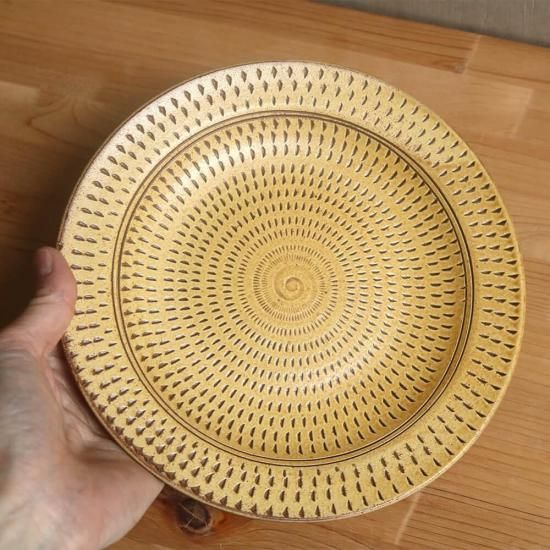 小石原焼き　柳瀬本窯元　23㎝プレート3枚 小石原焼 柳瀬本窯元 | 飛び鉋リム付き平皿 - reboot-life