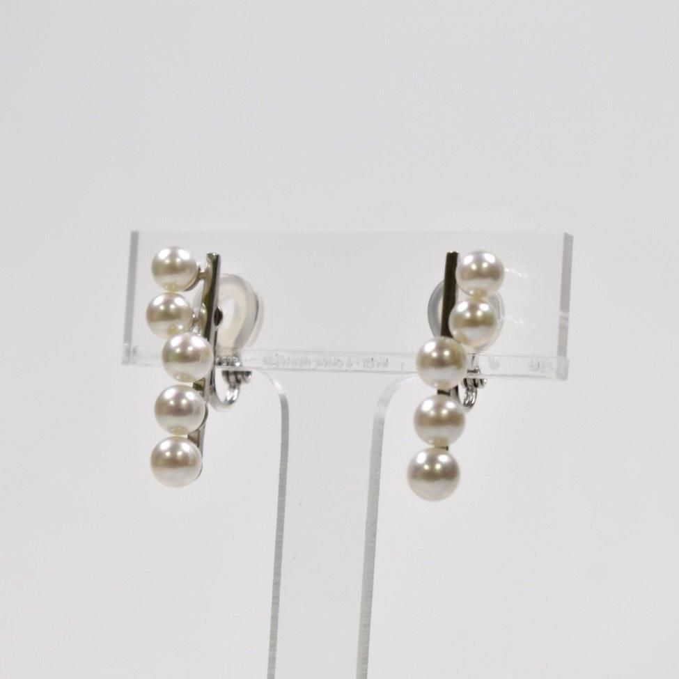 SVハロン湾産 無調色アコヤ真珠バーイヤリング
