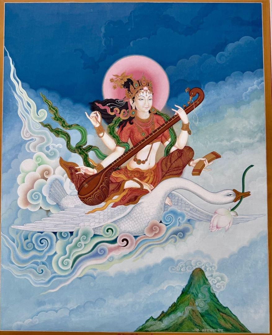 サラスヴァティ 弁財天 画 Swami スワミ公式オンラインショップ サラスヴァティ 弁財天 画 Swami スワミ公式オンラインショップ