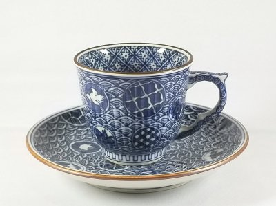 青海波丸紋　コーヒー碗皿