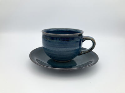 藍　コーヒー碗皿