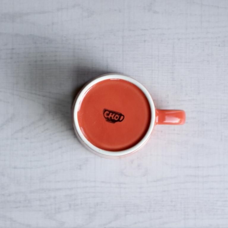 水玉カップ＆ソーサー・オレンジ - 陶舗サノヤ「オンラインストア」