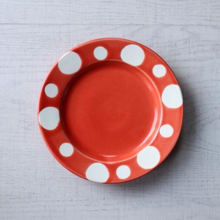 水玉カップ＆ソーサー・オレンジ - 陶舗サノヤ「オンラインストア」