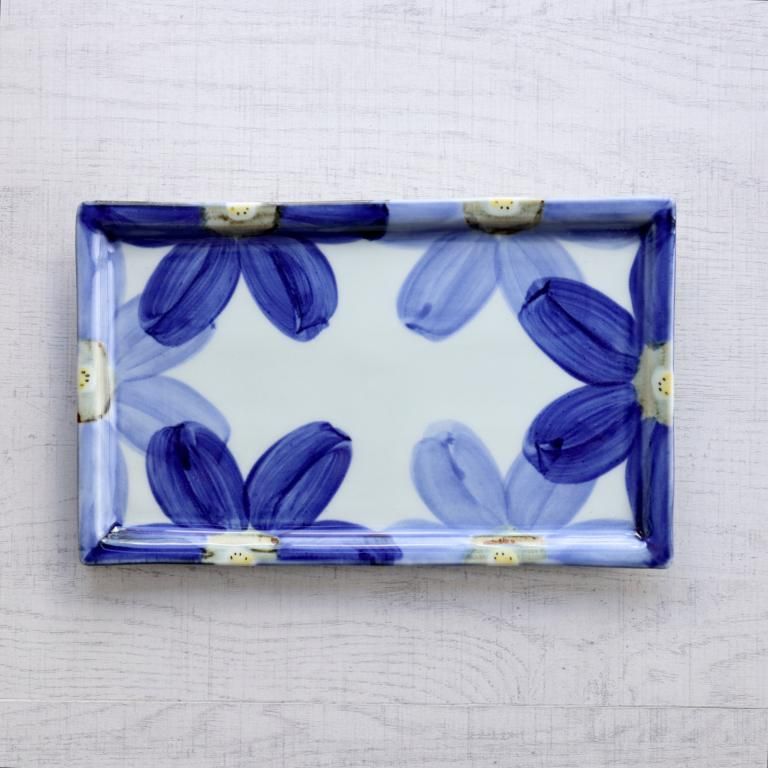 藍花長角皿・大 - 陶舗サノヤ「オンラインストア」