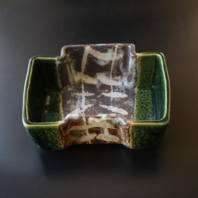 赤津焼　織部　土瓶　茶器 赤津焼 織部鉄絵土瓶茶器揃 玉樹窯