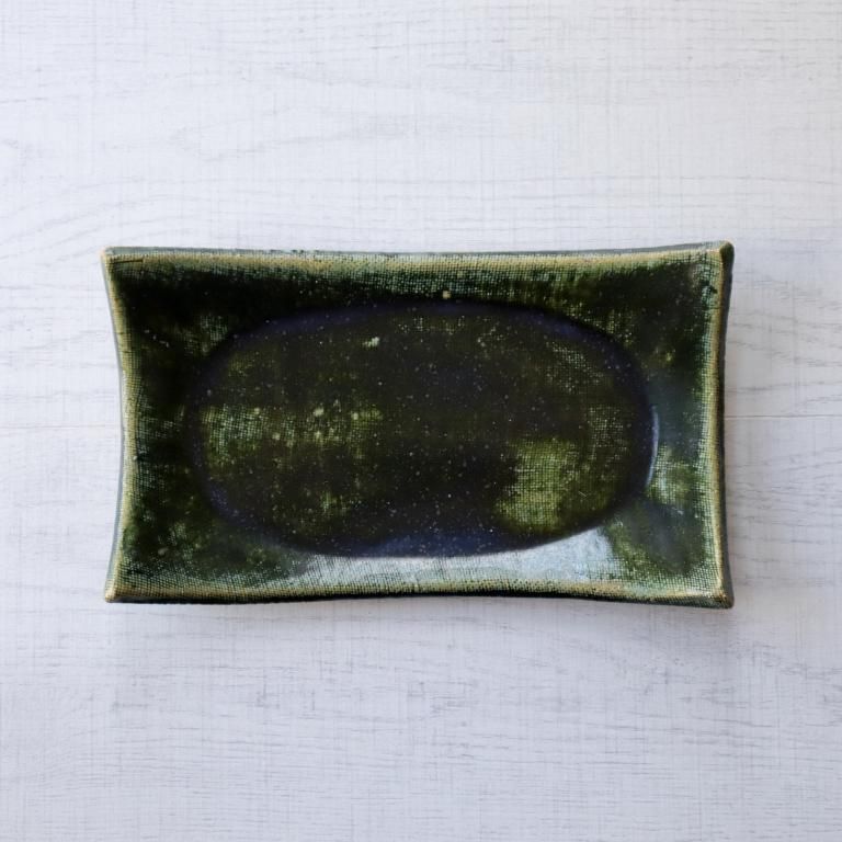 No.25022117 やきもの陶磁器　織部の菓子器 No.25022117 やきもの陶磁器 織部の菓子器