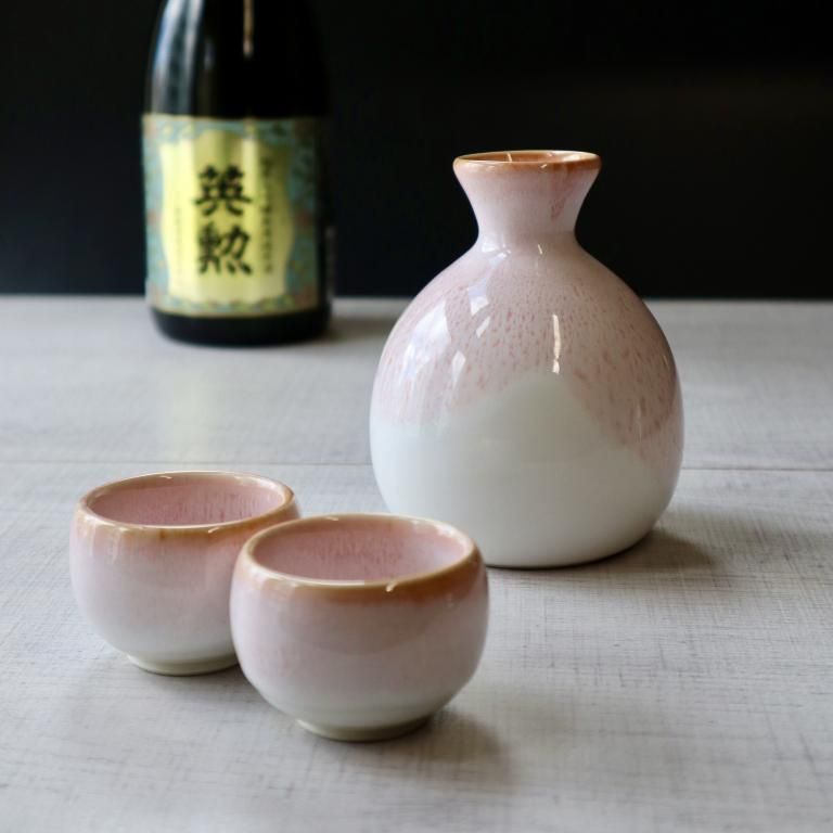 桃色掛け分け徳利 - 陶舗サノヤ「オンラインストア」